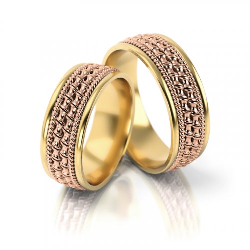 Zlaté snubní prsteny 3145 - Barva zlata: Bílé / Růžové