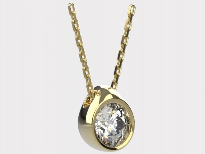 Dámský zlatý náhrdelník 013 - Barva zlata: Žluté, Typ kamene: Moissanit