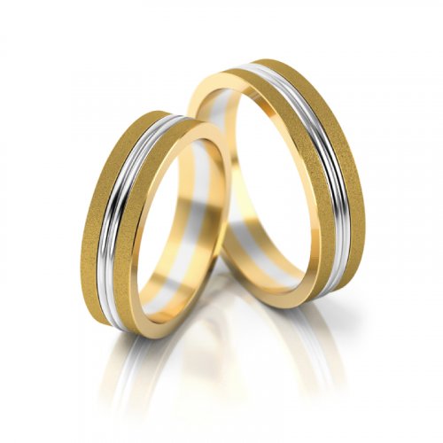 Zlaté snubní prsteny 3148 - Barva zlata: Růžové / Bílé