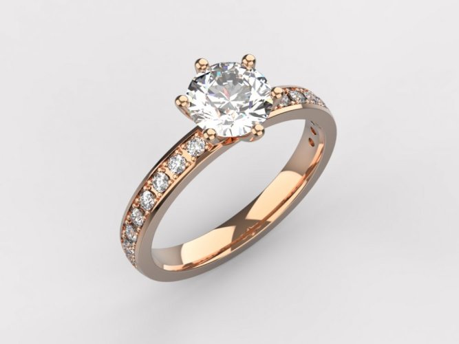 Zlatý zásnubní prsten 383