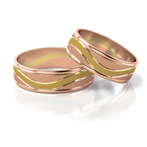 Zlaté snubní prsteny 2176 - Barva zlata: Žluté / Růžové