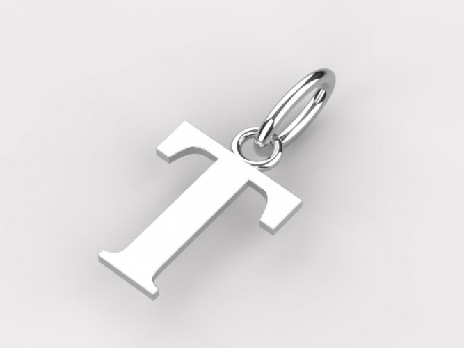 Zlatý přívěsek písmeno T