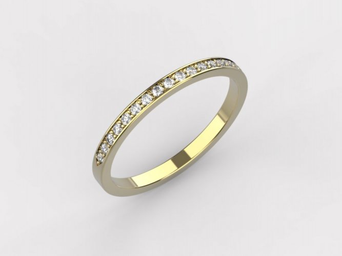 Dámský zlatý prsten 013 - Barva zlata: Bílé, Typ kamene: Moissanit