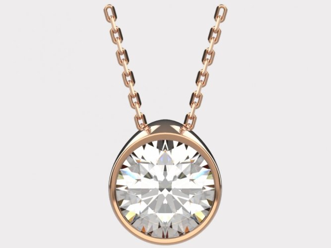 Dámský zlatý náhrdelník 013 - Barva zlata: Růžové, Typ kamene: Moissanit