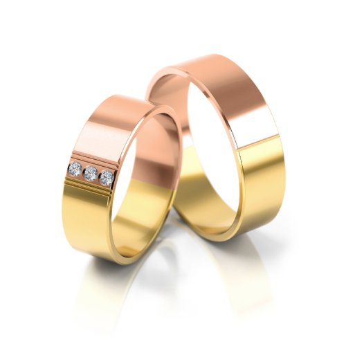 Zlaté snubní prsteny 3147 - Barva zlata: Bílé, Typ kamene: Zirkon