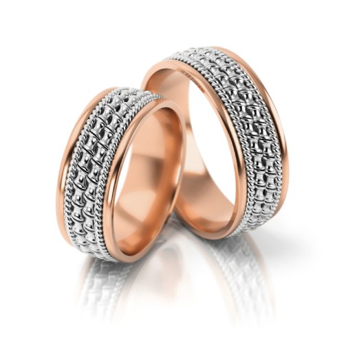 Zlaté snubní prsteny 3145 - Barva zlata: Bílé / Žluté