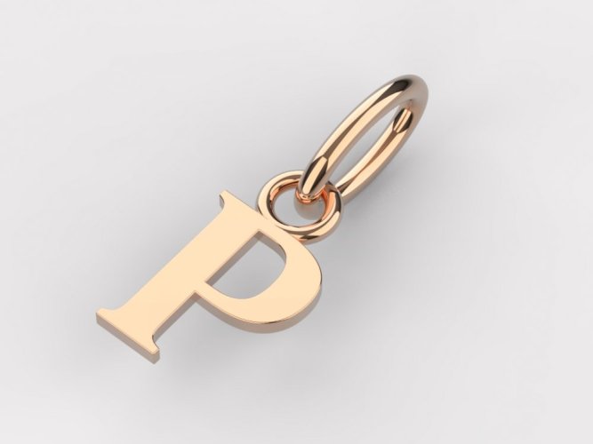Zlatý přívěsek písmeno P