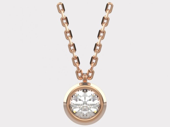Dámský zlatý náhrdelník 012 - Barva zlata: Růžové, Typ kamene: Briliant