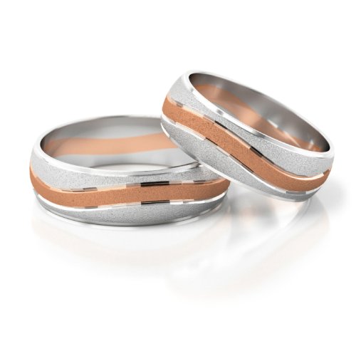 Zlaté snubní prsteny 2115 - Barva zlata: Bílé / Růžové