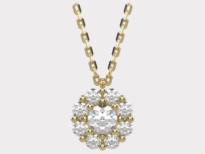 Dámský zlatý náhrdelník 010 - Barva zlata: Žluté, Typ kamene: Zirkon