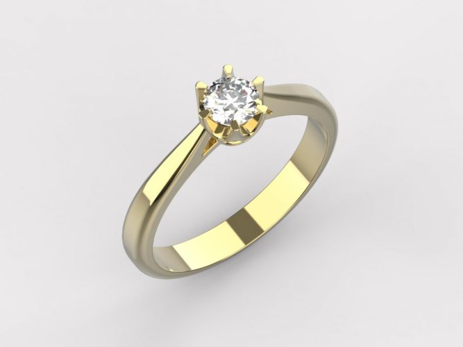 Zlatý zásnubní prsten 083