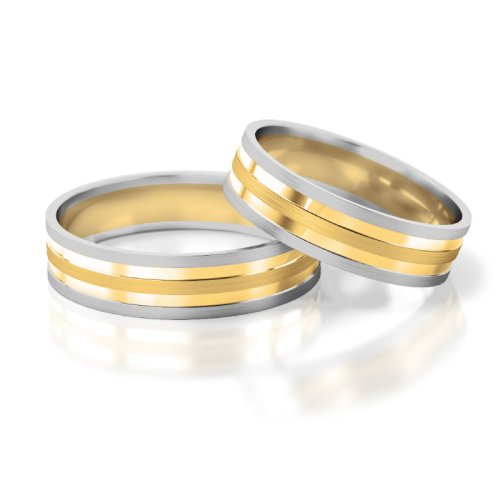 Zlaté snubní prsteny 2231 - Barva zlata: Bílé