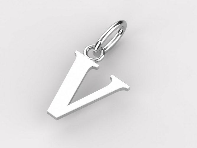 Zlatý přívěsek písmeno V