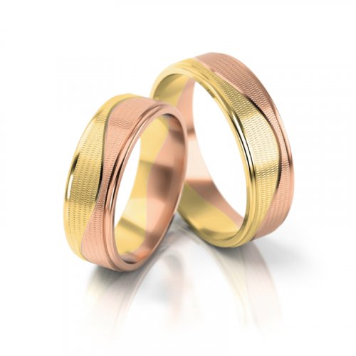 Zlaté snubní prsteny 2199 - Barva zlata: Růžové