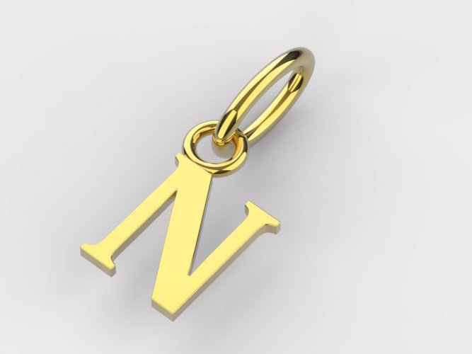 Zlatý přívěsek písmeno N