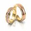 Zlaté snubní prsteny 3083 - Barva zlata: Bílé / Žluté, Typ kamene: Moissanit