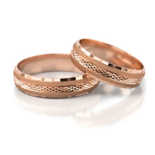 Zlaté snubní prsteny 1017 - Barva zlata: Růžové