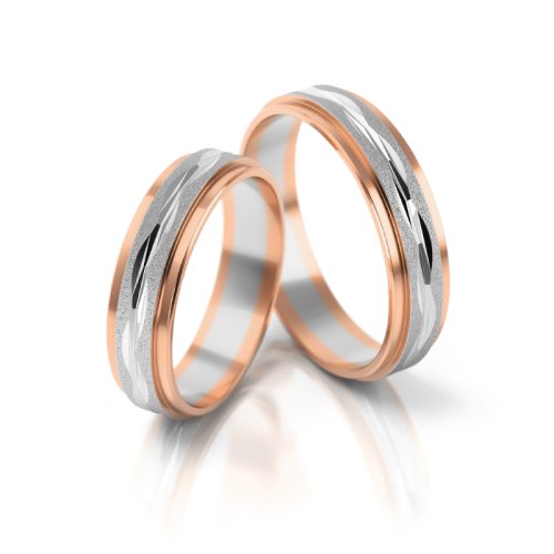 Zlaté snubní prsteny 2123 - Barva zlata: Růžové