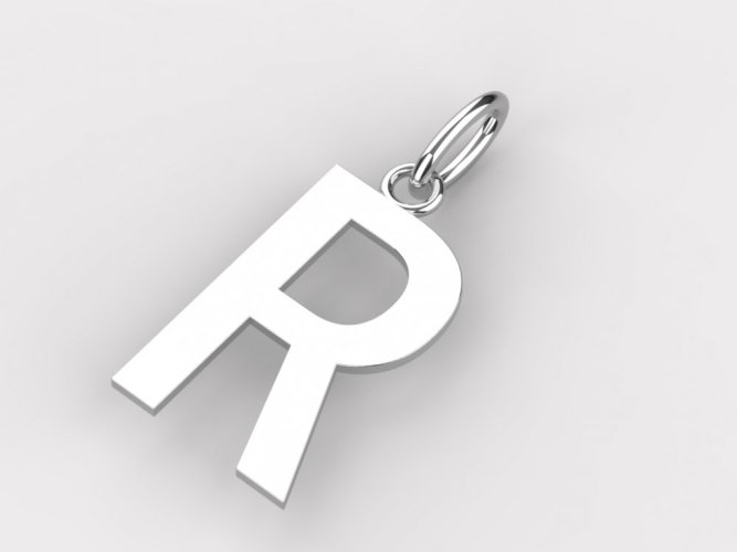 Zlatý přívěsek písmeno R