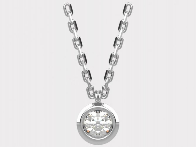 Dámský zlatý náhrdelník 012 - Barva zlata: Bílé, Typ kamene: Moissanit