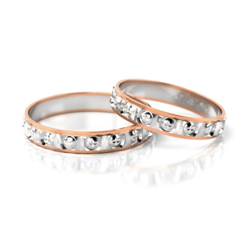 Zlaté snubní prsteny 2303 - Barva zlata: Růžové / Bílé