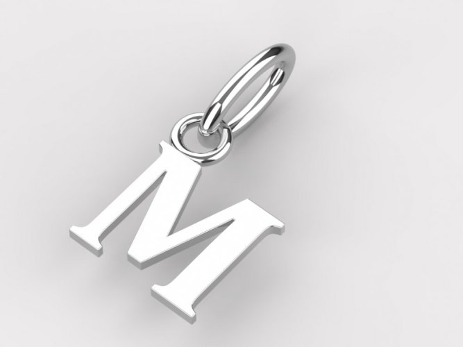 Zlatý přívěsek písmeno M