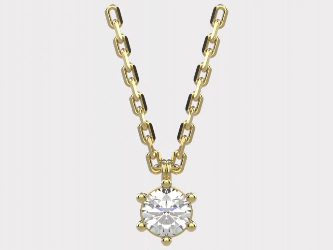 Dámský zlatý náhrdelník 018 - Barva zlata: Žluté, Typ kamene: Moissanit