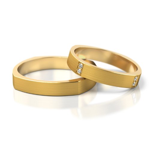 Zlaté snubní prsteny 3192 - Barva zlata: Bílé, Typ kamene: Briliant