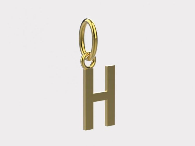 Zlatý přívěsek písmeno H