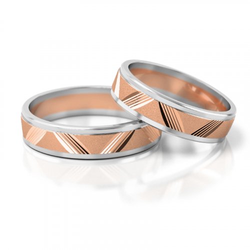 Zlaté snubní prsteny 2119 - Barva zlata: Bílé / Růžové