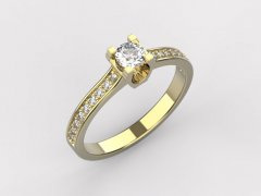 Zlatý zásnubní prsten 059