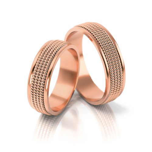 Zlaté snubní prsteny 3066 - Barva zlata: Růžové