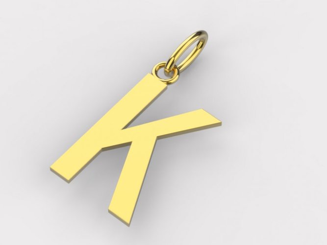 Zlatý přívěsek písmeno K