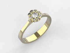 Zlatý zásnubní prsten 004