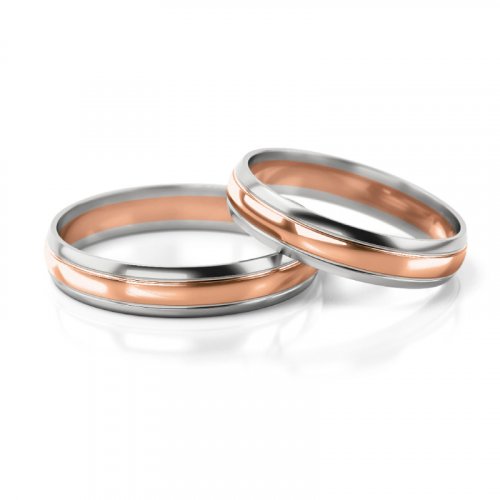 Zlaté snubní prsteny 2239 - Barva zlata: Růžové / Bílé