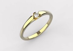 Zlatý zásnubní prsten 782