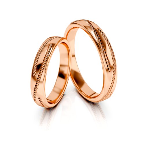 Zlaté snubní prsteny 3323 - Barva zlata: Růžové / Žluté