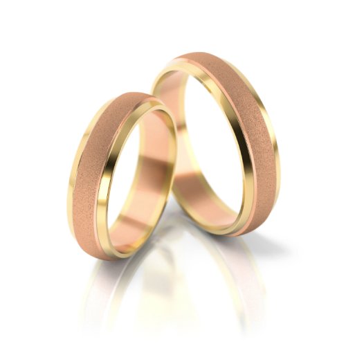 Zlaté snubní prsteny 2053 - Barva zlata: Bílé / Růžové