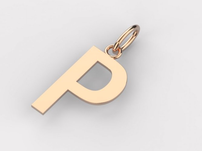 Zlatý přívěsek písmeno P