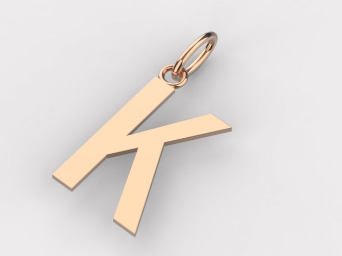 Zlatý přívěsek písmeno K