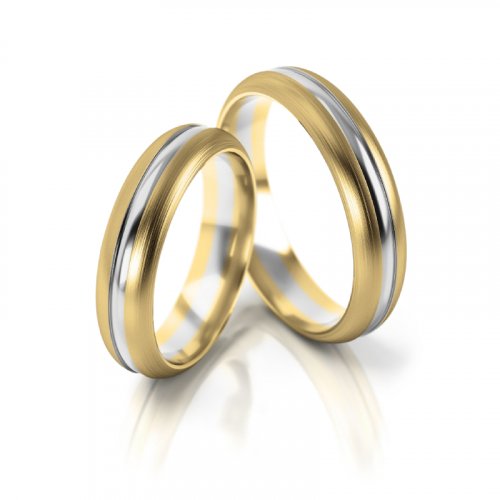 Zlaté snubní prsteny 2168 - Barva zlata: Žluté / Bílé
