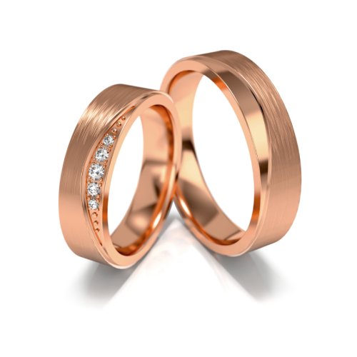 Zlaté snubní prsteny 3327 - Barva zlata: Bílé / Růžové, Typ kamene: Briliant