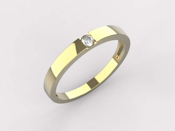 Zlatý zásnubní prsten 054