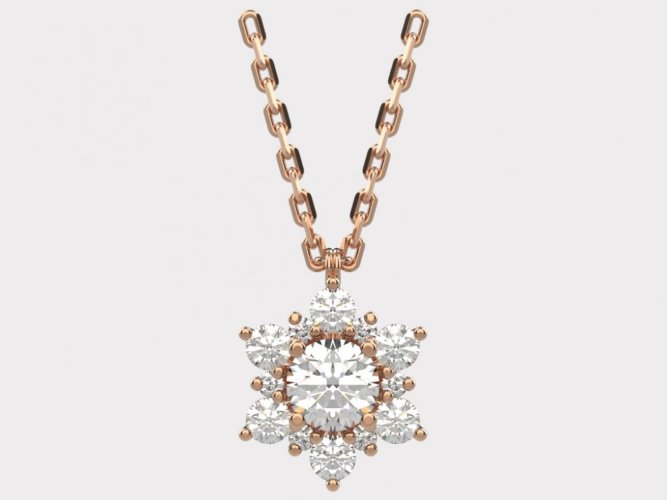 Dámský zlatý náhrdelník 011 - Barva zlata: Žluté, Typ kamene: Moissanit