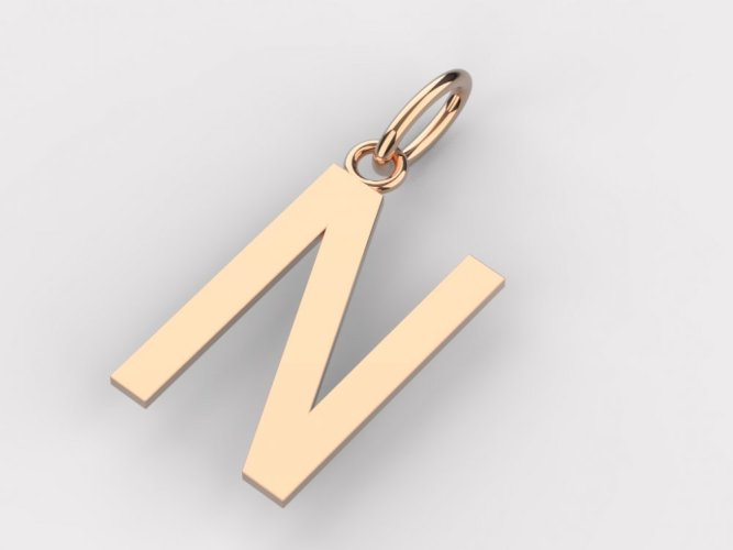 Zlatý přívěsek písmeno N