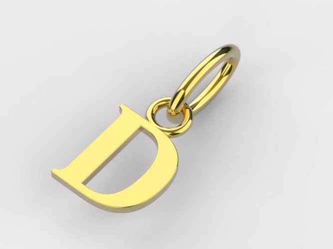 Zlatý přívěsek písmeno D