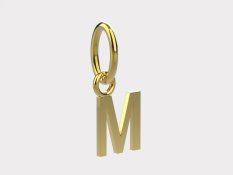 Zlatý přívěsek písmeno M