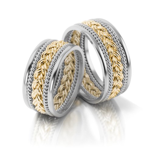 Zlaté snubní prsteny 3007 - Barva zlata: Bílé / Růžové