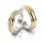 Zlaté snubní prsteny 3083 - Barva zlata: Bílé, Typ kamene: Moissanit