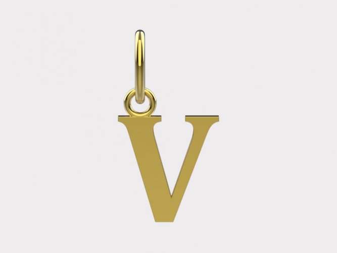 Zlatý přívěsek písmeno V